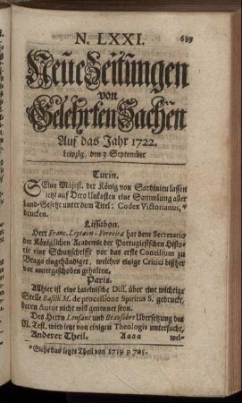 N. LXXI. Leipzig, den 3 September. - N. LXXVIII. Leipzig, den 28 September.