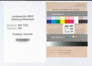 Entnazifizierung Heinrich Puetting , geb. 26.09.1898 (Gaertner)