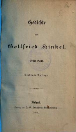 Gedichte, 1