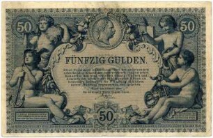 Geldschein, 50 Gulden, 1.1.1884