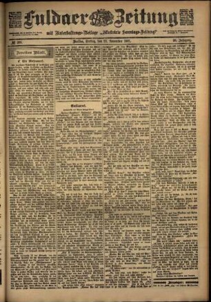 Zweite Ausgabe vom Freitag, den 22. November 1901.