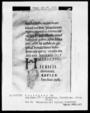 Festepistolar — Initiale P(ropter), Folio 8verso
