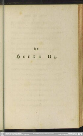 An Herrn Uz