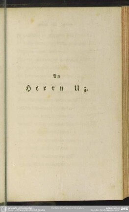 An Herrn Uz