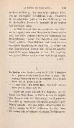 143-146 [Rezension] Monsabré, Jacques-Marie-Louis, Konferenzreden ; Das künftige Leben