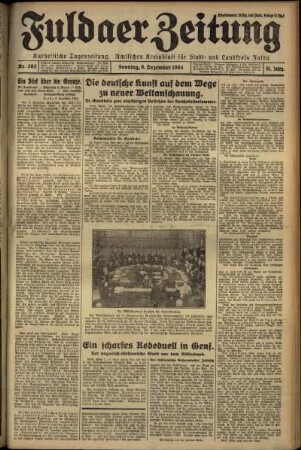 Erste Ausgabe vom Sonntag, den 09. Dezember 1934.