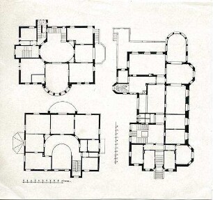 Billing, Hermann; Karlsruhe, Nördl. Hildapromenade 3/ Maximiliansstraße; Villa von Schwedler (Villa Billing) - Grundrisse