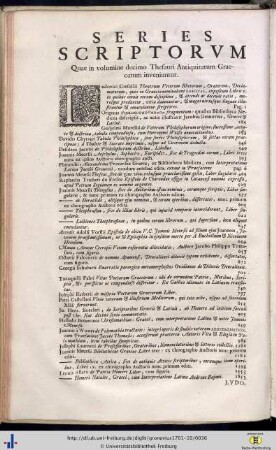 Series Scriptorum quae in volumine decimo…inveniuntur.