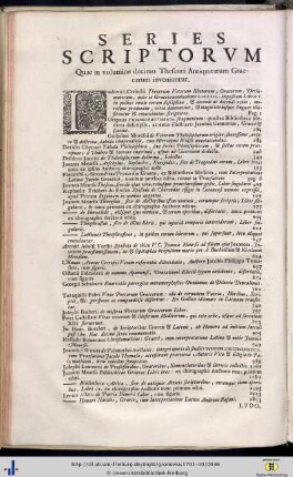 Series Scriptorum quae in volumine decimo…inveniuntur.