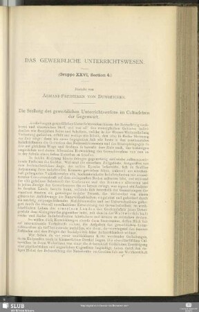 Die Stellung des gewerblichen Unterrichtswesens im Culturleben der Gegenwart