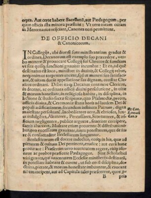 De Officio Decani & Canonicorum.