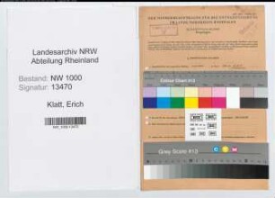 Entnazifizierung Erich Klatt, geb. 07.05.1897 (Architekt)
