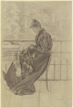 Mary Eysen auf dem Balkon