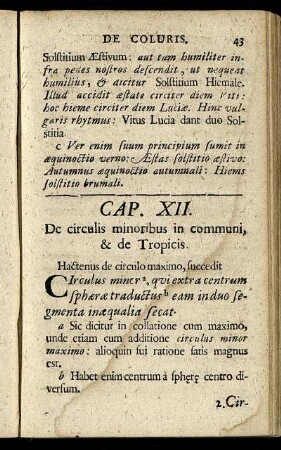 Cap. XII. De circulis minoribus in communi, & de Tropicis.