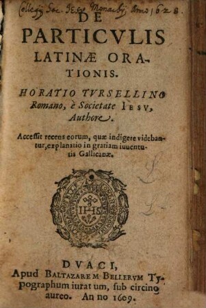 De particulis latinae Orationis