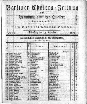No. 11, 18. October 1831
