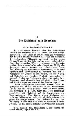 Die Erziehung zum Menschen