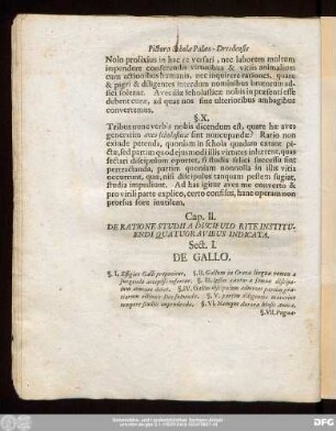 Cap. II. De Ratione Studii A Discipulo Rite Instituendi Quatuor Avibus Indicata.