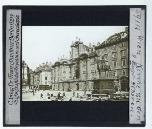 Wien, Kirche am Hof,Wien, Zumbusch, Radetzky-Denkmal : Außenansicht, mit Platz am Hof, Radetzkydenkmal