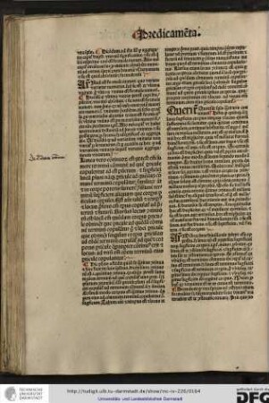 Hic philosophus ostendit quid sit quantitas continua et hoc facit in suis speciebus dicens linea continuorum est...