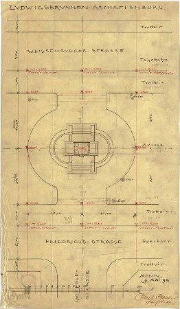 Pfann, Paul; Aschaffenburg; Ludwigsbrunnen - Lageplan