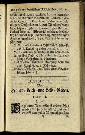 Cap. I. [Von Trauer-Reden]