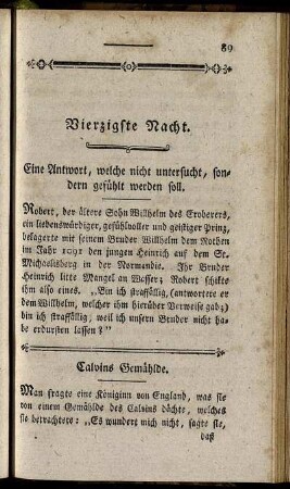 Vierzigste Nacht.