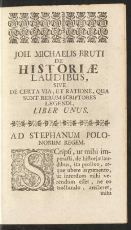 Ad Stephanum Polonorum Regem.