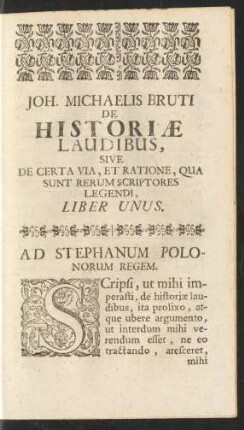 Ad Stephanum Polonorum Regem.