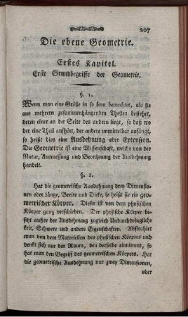 Die Ebene Geometrie.