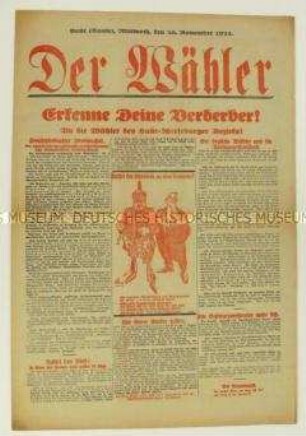 Illustrierte Wahlzeitung der SPD des Halle-Merseburger Gebiets zur Reichstagswahl am 7. Dezember 1924