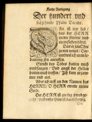 Der hundert und sechzehende Psalm Davids.