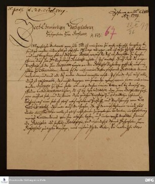 Brief von Wolf Dietrich v. Beichlingen an August Hermann Francke.