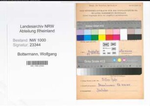 Entnazifizierung Wolfgang Bottermann, geb. 16.10.1912 (Buchhalter)