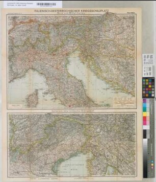 Flemmings Kriegskarte Nr. 21. Italienischösterreichischer Kriegsschauplatz. [1.] Nord- und Mittel-Italien. [2.] Italienischösterreichisches Grenzgebiet. Redig. von J. I. Kettler / Carl Flemming AG., Berlin und Glogau