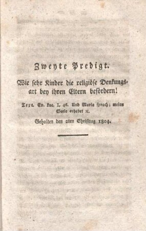 Zweyte Predigt.
