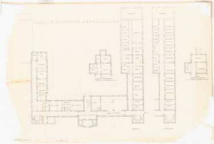 Rittberg Krankenhaus, Berlin-Lichterfelde Um- und Neubau: Grundriss Erdgeschoss, 1. Obergeschoss 1:100