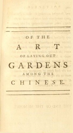 Of The Art Of Laying Out Gardens Among The Chinese