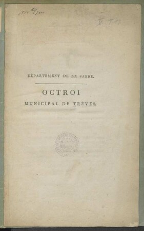 Octroi municipal de Trèves
