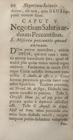 Caput V. Negotium salutis arduum peccantibus.