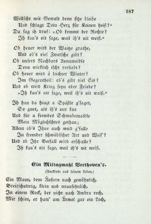 Ein Mittagmahl Beethoven's (Anekdote aus seinem Leben)