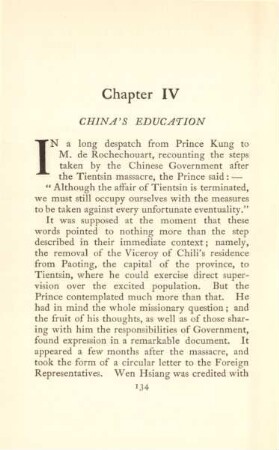 Chapter IV. China's education