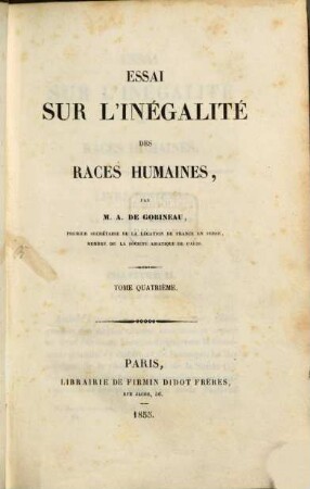 Essai sur l'inégalité des races humaines, 4