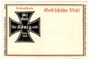 Feldpostkarte Nr. 32: Gott schütze Dich!