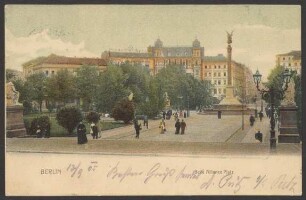 Ansichtskarte Promenade "Belle Alliance Platz", koloriert