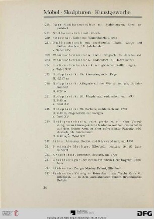 Möbel – Skulpturen – Kunstgewerbe (Nr. 218-327)