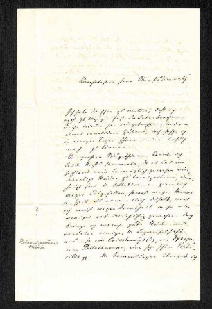 Schreiben von Theodor Heuglin