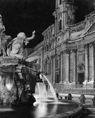 Fontana dei Quattro Fiumi : Fontana dei Quattro Fiumi (1648/1651; G. L. Bernini). Teilansicht. Rom, Piazza Navona