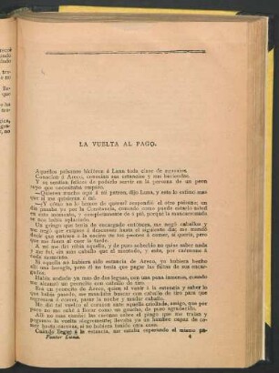 La vuelta al pago.