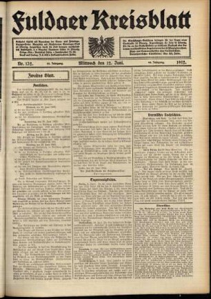 Zweite Ausgabe vom Mittwoch, den 12. Juni 1912.